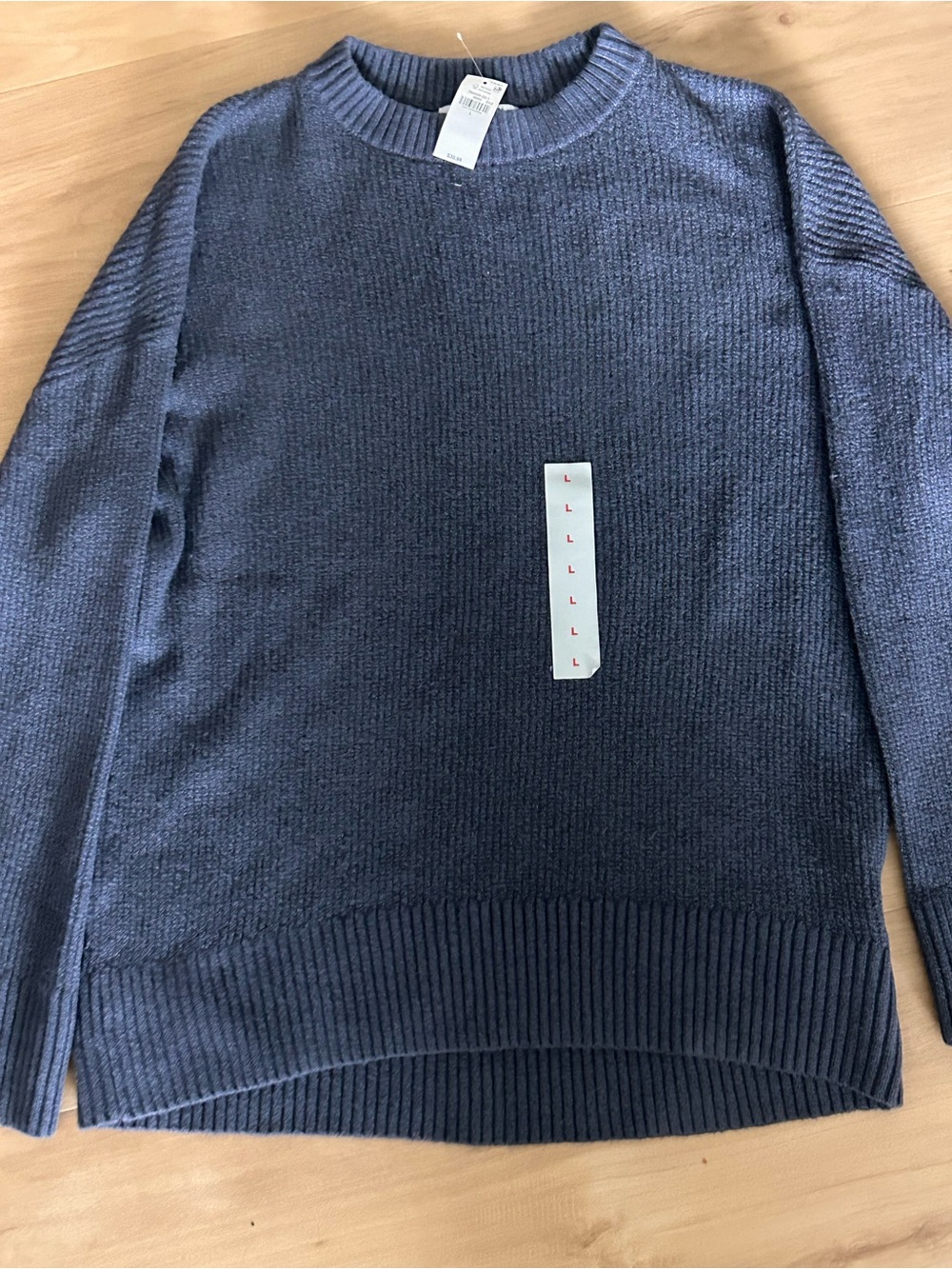 Old Navy Women's Navy Ribbed Crewneck Sweater